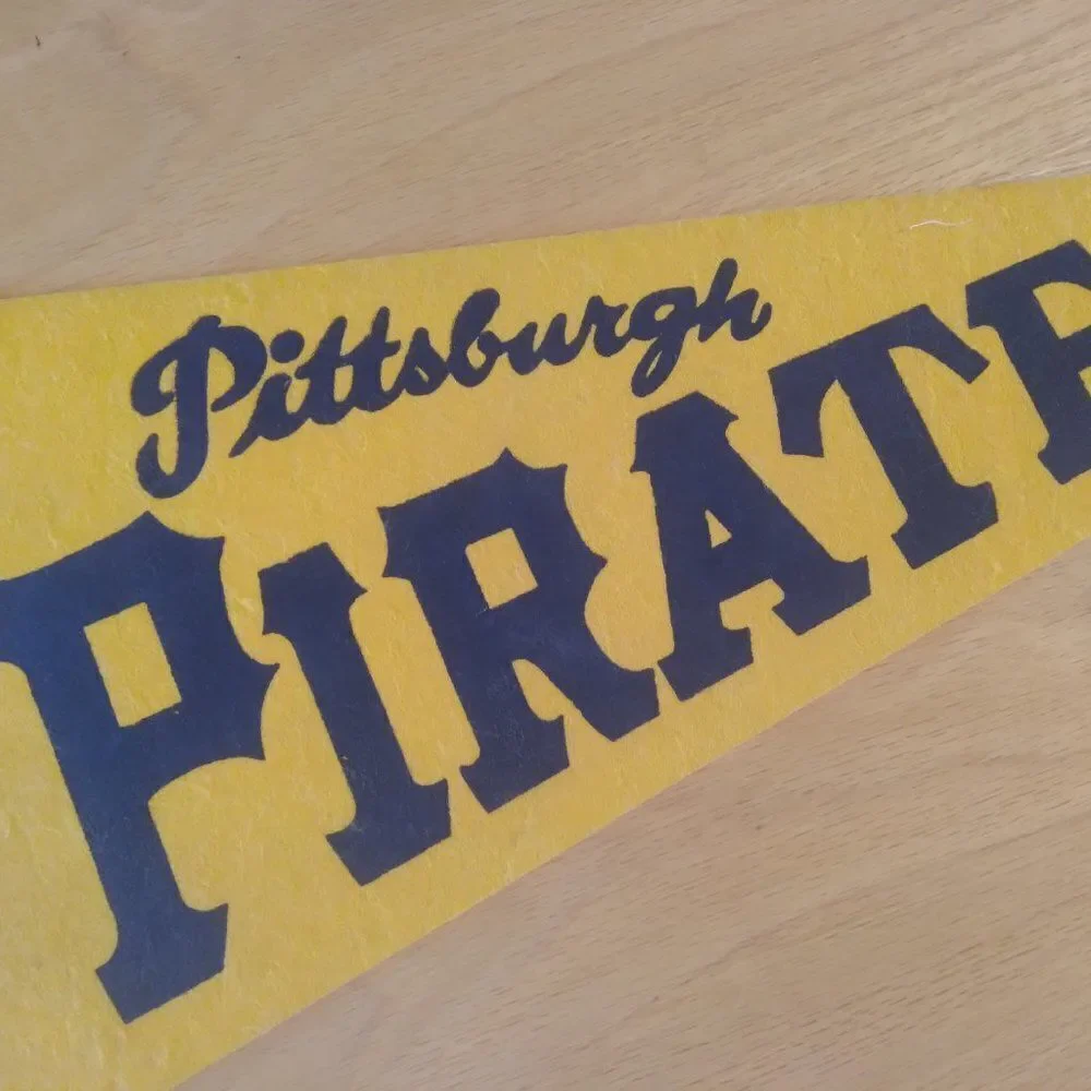 Vintage 60s Pittsburgh Pirates MLB Pennant Flag